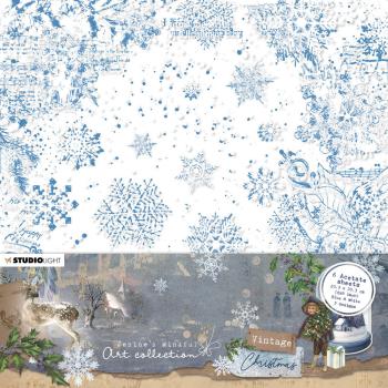 Studio Light - Pergamentpapier "White & Blue" Vellum 8x8 Inch ( 20,3x20,3 cm ) - 6 Bogen