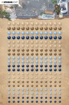 Studio Light - Self-Adhesive Pearls "Browns & Blues" selbstklebende Halbperlen 