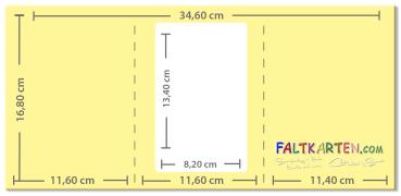 Passepartoutkarte rechteck 3-Fach DIN B6 in altgold