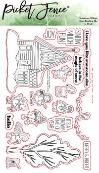 Picket Fence Studios - Stanzschablone "Snowman Village" Dies 