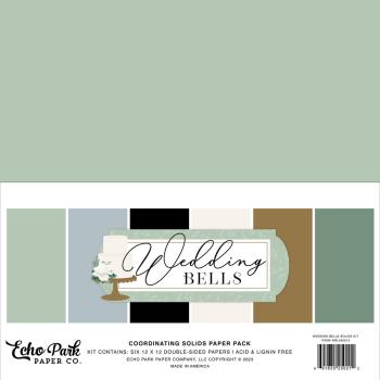 Echo Park - Cardstock "Wedding Bells" Coordinating Solids Paper 12x12 Inch - 6 Bogen 