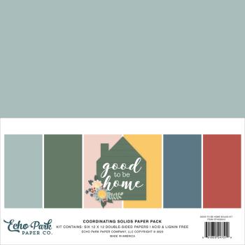 Echo Park - Cardstock "Good To Be Home" Coordinating Solids Paper 12x12 Inch - 6 Bogen 