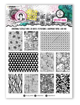 Art By Marlene - Designpapier "Black and White" Paper Pack 21x29,4 cm - 20 Bogen