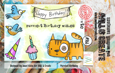 AALL and Create - Stempelset A7 "Purrfect Birthday" Clear Stamps