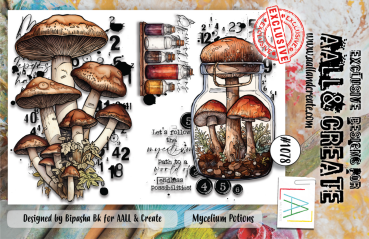 AALL and Create - Stempelset A6 "Mycelium Potions" Clear Stamps