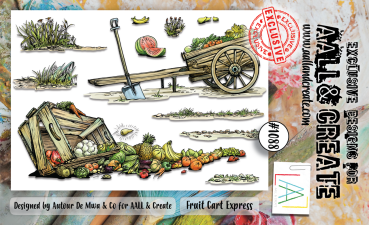AALL and Create - Stempelset A6 "Fruit Cart Express" Clear Stamps