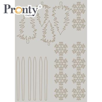 Pronty Crafts "Trees and Snowflakes" Chipboard