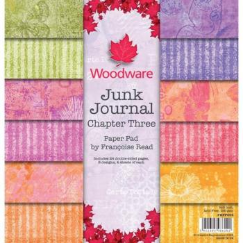 Woodware - Designpapier "Junk Journal Chapter Three" Paper Pad 8x8 Inch - 24 Bogen 