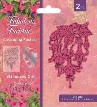 Crafters Companion - Stempelset & Stanzschablone "Cascading Fuchsia" Stamp & Dies