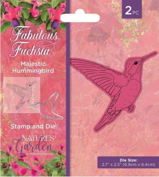 Crafters Companion - Stempelset & Stanzschablone "Majestic Hummingbird" Stamp & Dies
