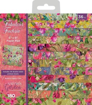 Crafters Companion - Designpapier "Fabulous Fuchsia" Paper Pack 6x6 Inch - 36 Bogen