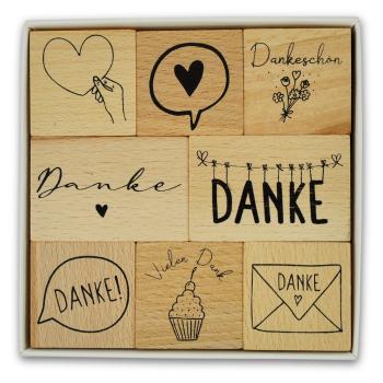 Meyco Holzstempel Set "DANKE" - 8 Stempel