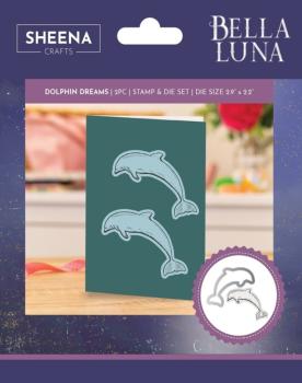 Crafters Companion - Stempelset & Stanzschablone "Dolphin Dreams" Stamp & Dies