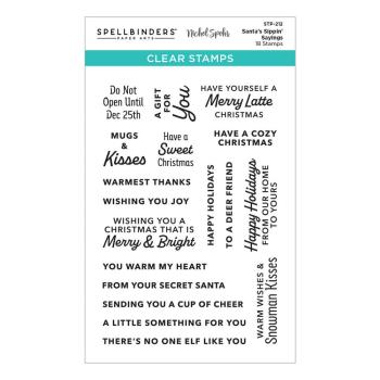 Spellbinders - Stempelset "Santa’s Sippin’ Sayings" Clear Stamps
