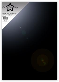 Paper Favourites - Spiegelkarton "Black" Mirror Card Matte A4 - 5 Bogen