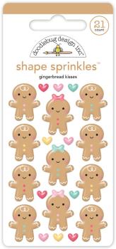Doodlebug Design - Epoxy Sticker "Gingerbread Kisses" Shape Sprinkles