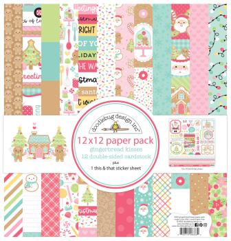 Doodlebug Design - Designpapier "Gingerbread Kisses" Paper Pack 12x12 Inch - 12 Bogen