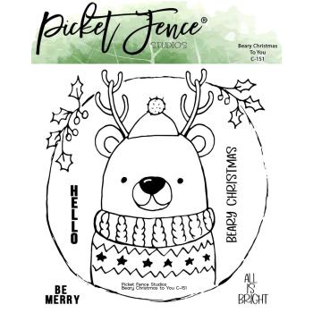 Picket Fence Studios - Stempelset "Beary Christmas to You" Clear stamps