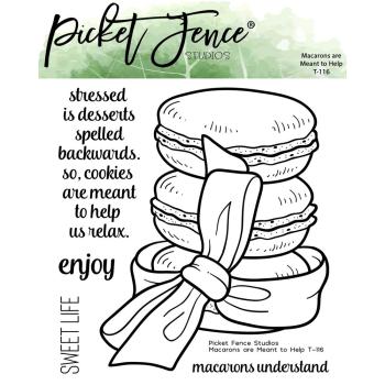Picket Fence Studios - Stempelset "Macarons are Meant to Help" Clear stamps
