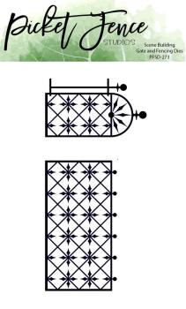 Picket Fence Studios - Stanzschablone "Scene Building Gate and Fencing " Dies 3x4 Inch