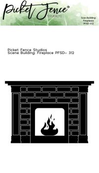 Picket Fence Studios - Stanzschablone "Scene Building Fireplace " Dies 4x6 Inch