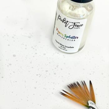 Picket Fence Studios - Flüssige Aquarellfarbe "White Snowflake" Paper Splatter Watercolor Liquid 0,5oz