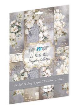 Paper For you - Decoupage Papier "La Vie En Fleurs Magnolias" Rice Paper Kit - 4 Bogen