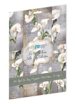 Papers For you - Decoupage Papier "La Vie En Fleurs Calla Lily" Rice Paper Kit - 4 Bogen