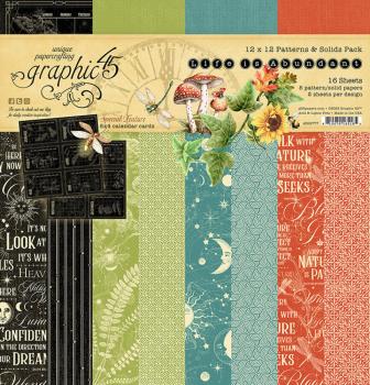 Graphic 45 - Designpapier "Life is Abundant" Patterns & Solid Pad 12x12 Inch - 16 Bogen
