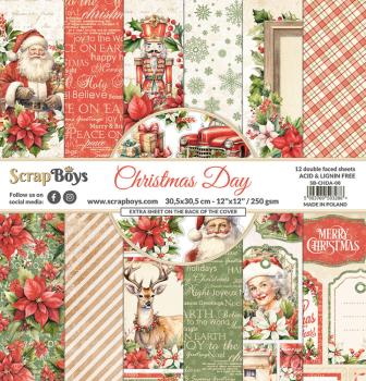 ScrapBoys - Designpapier "Christmas Day" Paper Pack 12x12 Inch - 12 Bogen