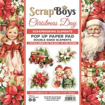 ScrapBoys - Stanzteile "Christmas Day" Pop Up Paper Pack 6x6 Inch - 24 Bogen