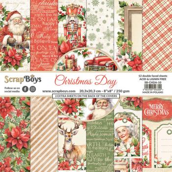 ScrapBoys - Designpapier "Christmas Day" Paper Pack 8x8 Inch - 12 Bogen