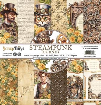 ScrapBoys - Designpapier "Steampunk Journey" Paper Pack 12x12 Inch - 12 Bogen