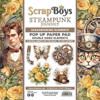 ScrapBoys - Stanzteile "Steampunk Journey" Pop Up Paper Pack 6x6 Inch - 24 Bogen