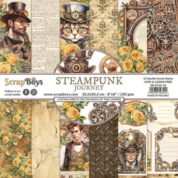 ScrapBoys - Designpapier "Steampunk Journey" Paper Pack 8x8 Inch - 12 Bogen