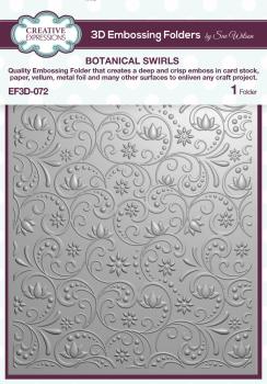 Creative Expressions - 3D Embossingfolder "Botanical Swirls" Prägefolder Design by Sue Wilson