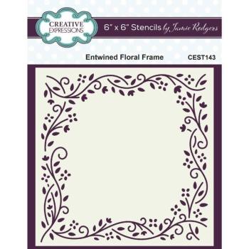 Creative Expressions - Schablone "Entwined Floral Frame" Stencil 6x6 Inch Design by Jamie Rodgers