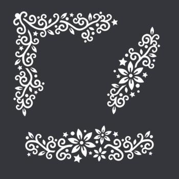 Creative Expressions - Schablone "Starflower Borders" Stencil 6x6 Inch Design by Jamie Rodgers