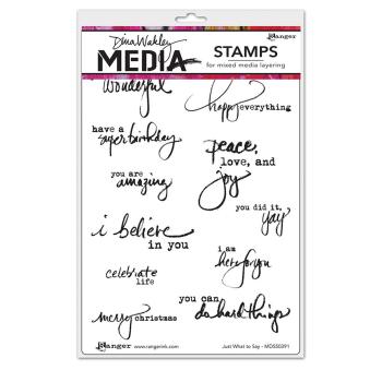 Ranger - Stempelset by Dina Wakley "Just what to say" Media Cling Stamp 