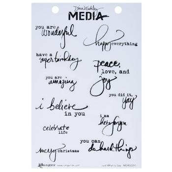 Ranger - Stempelset by Dina Wakley "Just what to say" Media Cling Stamp 