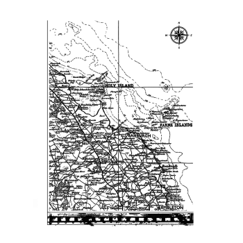 Crafty Individuals - Gummistempel "Map of Northumberland" Unmounted Rubber Stamps 