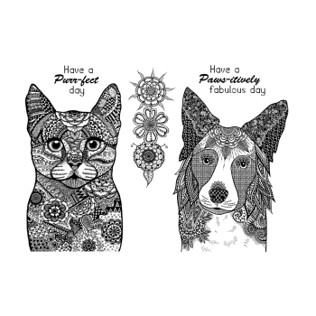 Crafty Individuals - Gummistempelset "A Purr-fect Day" Unmounted Rubber Stamps 