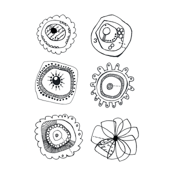 Crafty Individuals - Gummistempelset "Floral Abstractions Blooms" Unmounted Rubber Stamps 