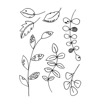 Crafty Individuals - Gummistempelset "Floral Abstractions Leaves" Unmounted Rubber Stamps 