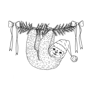 Crafty Individuals - Gummistempel "Christmas Sloth" Unmounted Rubber Stamps 