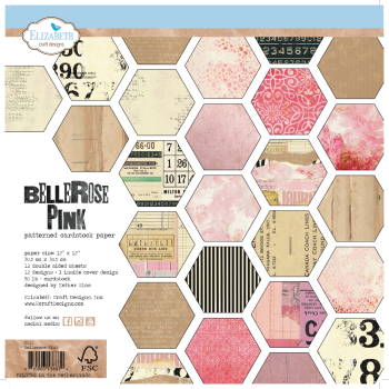 Elizabeth Craft Designs - Designpapier "Bellerose Pink" Paper Pack 12x12 Inch - 12 Bogen