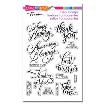 Stampendous - Stempelset "Brushed Messages" Clear Stamps