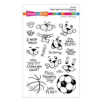 Stampendous - Stempelset "Puppy Hugs Faces and Sentiments" Clear Stamps