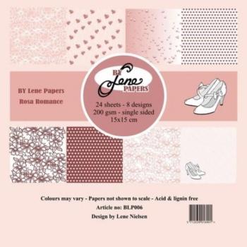 By Lene - Designpapier "Rosa Romance" Paper Pack 6x6 Inch - 24 Bogen