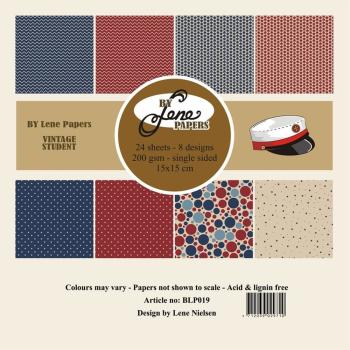By Lene - Designpapier "Vintage Student" Paper Pack 6x6 Inch - 24 Bogen